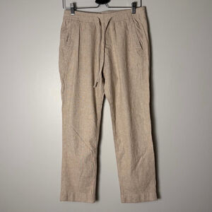 Abercrombie Linen Blend Womens drawstring Pants Tan size Medium boho Cottagecore